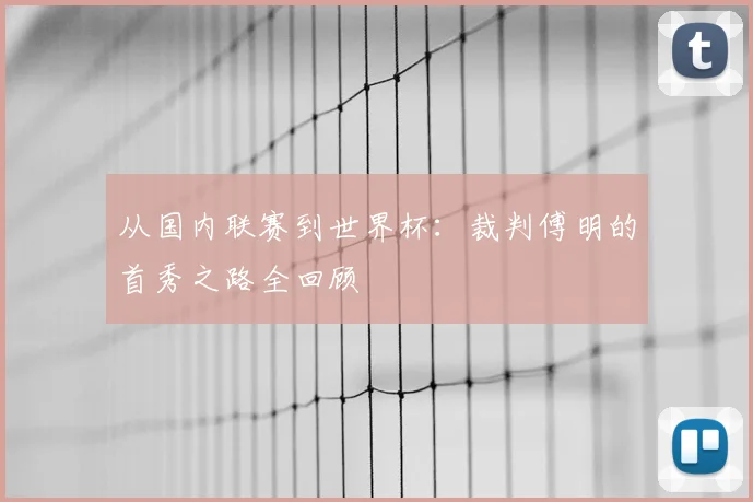从国内联赛到世界杯：裁判傅明的首秀之路全回顾